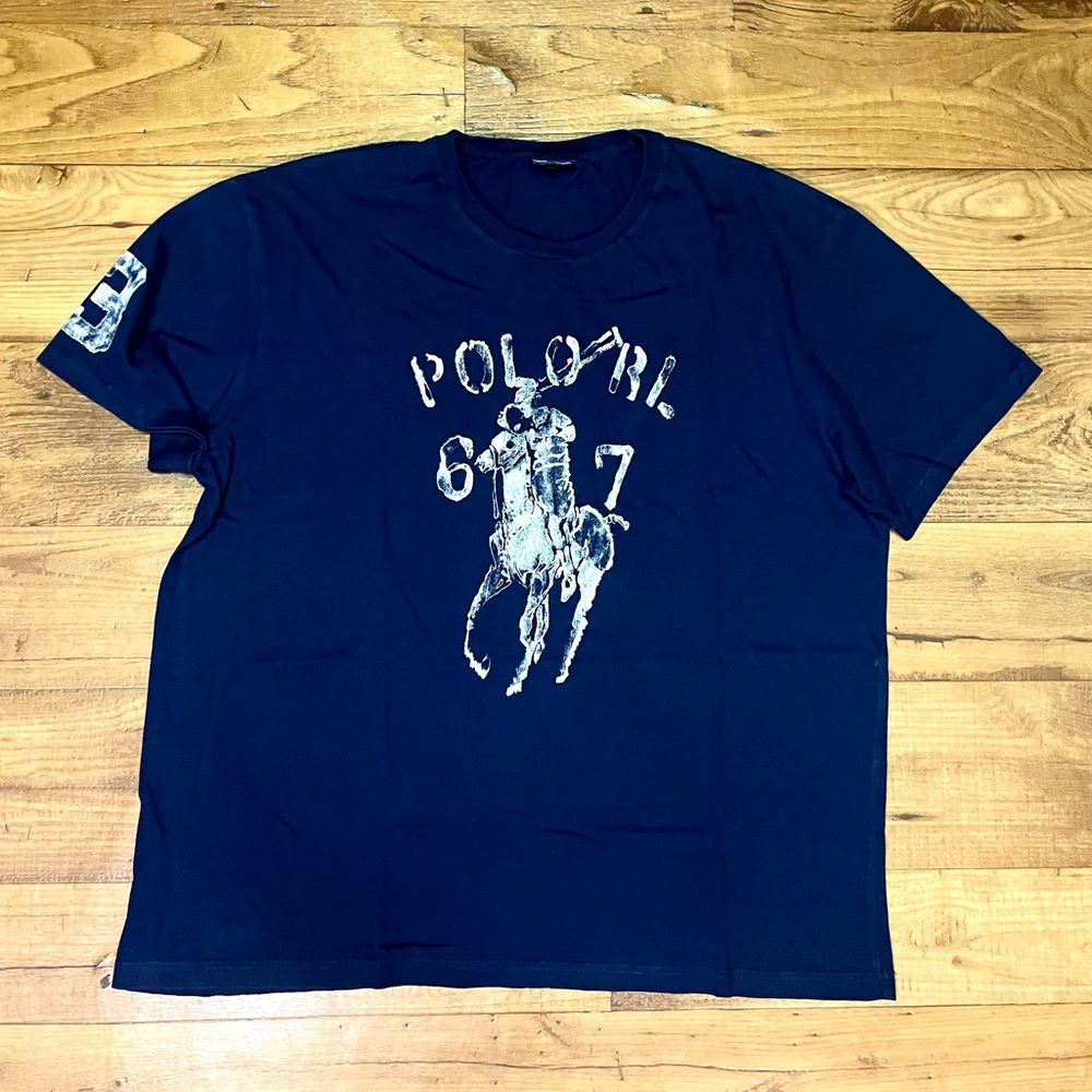 Vintage Polo Ralph Lauren Original Big Pony Paint T Shirt. EUC. Size XL.